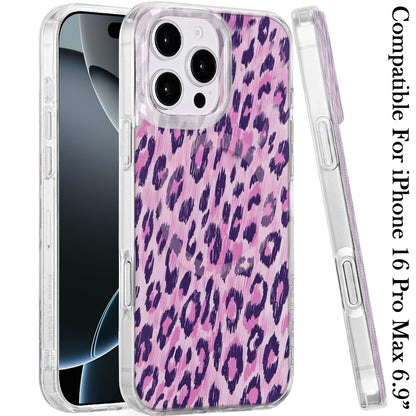 For iPhone 16 Pro Max (6.9") Stylish Pattern Fashion IMD Printed Design TPU Double Layer Slim Shockproof with Magnetic Back Case Cover