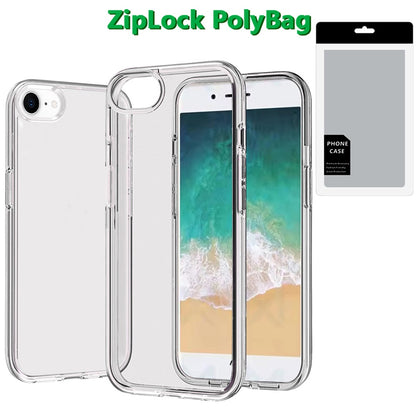 For Apple iPhone 17E /16E Transparent Shock Absorption PC + TPU Rubber Gel Thick 3mm Hybrid Silicone Slim Fit Back Case Cover Clear