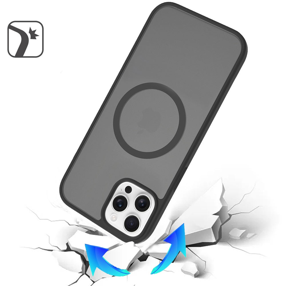 Phone Case for Apple iPhone 11 Pro Max Magnetic Matte Hybrid Shockproof Smooth Grip Durable Camera Protection Anti-Slip Soft Touch TPU Armor Cover Black