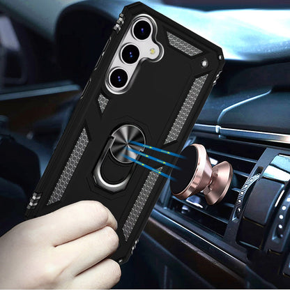 Hybrid Shockproof Durable 360 Degree Rotatable Ring Stand Holder Kickstand Fit Magnetic Car Mount