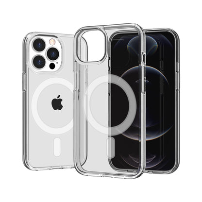 For Apple iPhone 11 MagSafe Compatible Transparent Hybrid Case with Magnetic Circle, Shock Absorption TPU Rubber Case Cover Clear