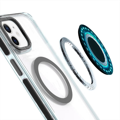 For Apple iPhone 17E /16E Transparent Back with Colorful Frame, Strong Magnetic Circle, MagSafe Compatible, Slim Shockproof Protection Case Cover