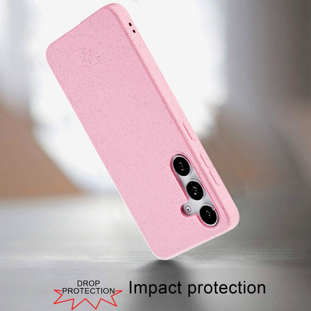 For Samsung Galaxy S24+ Plus Wheat Fiber Eco Slim Shock Protection Durable Grip Lightweight Bio Material Design for Plus Series Case Cover Pink