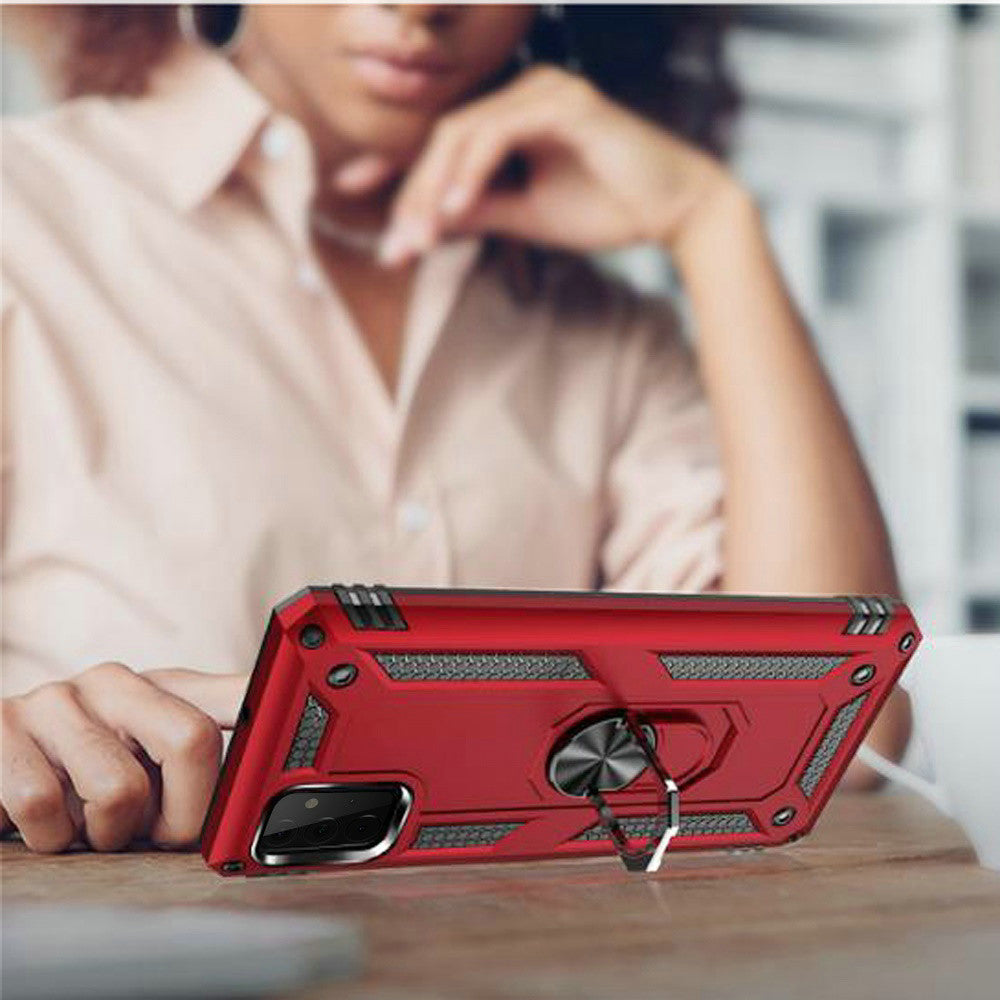 For Samsung Galaxy Z Fold 7 Hybrid Shockproof Protective with Magnetic 360° rotating Ring Kickstand, TPU Rubber PC Case Cover