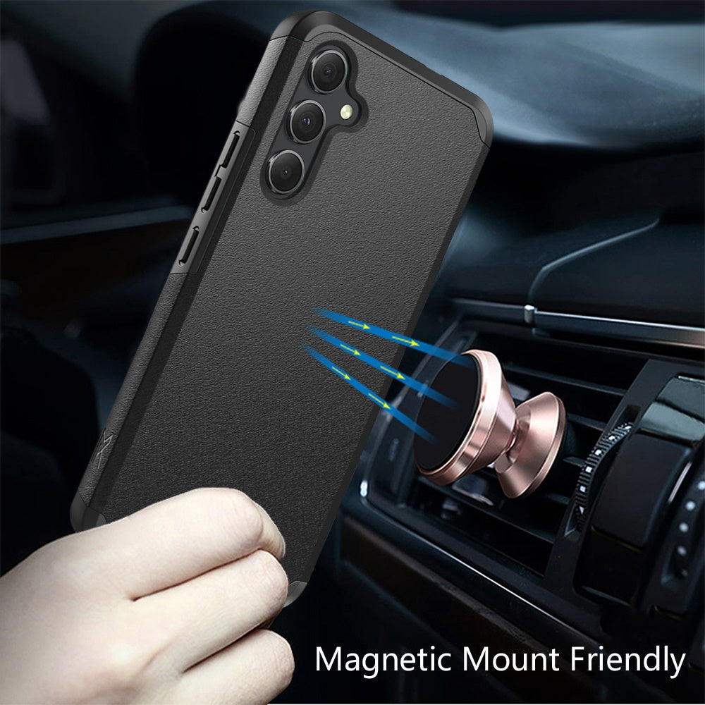 Phone Case for Samsung Galaxy A36 Slim Tough Shockproof Heavy Duty Hybrid Armor Anti Slip Durable Grip Dual Layer TPU Protective Hard Shell Cover Black