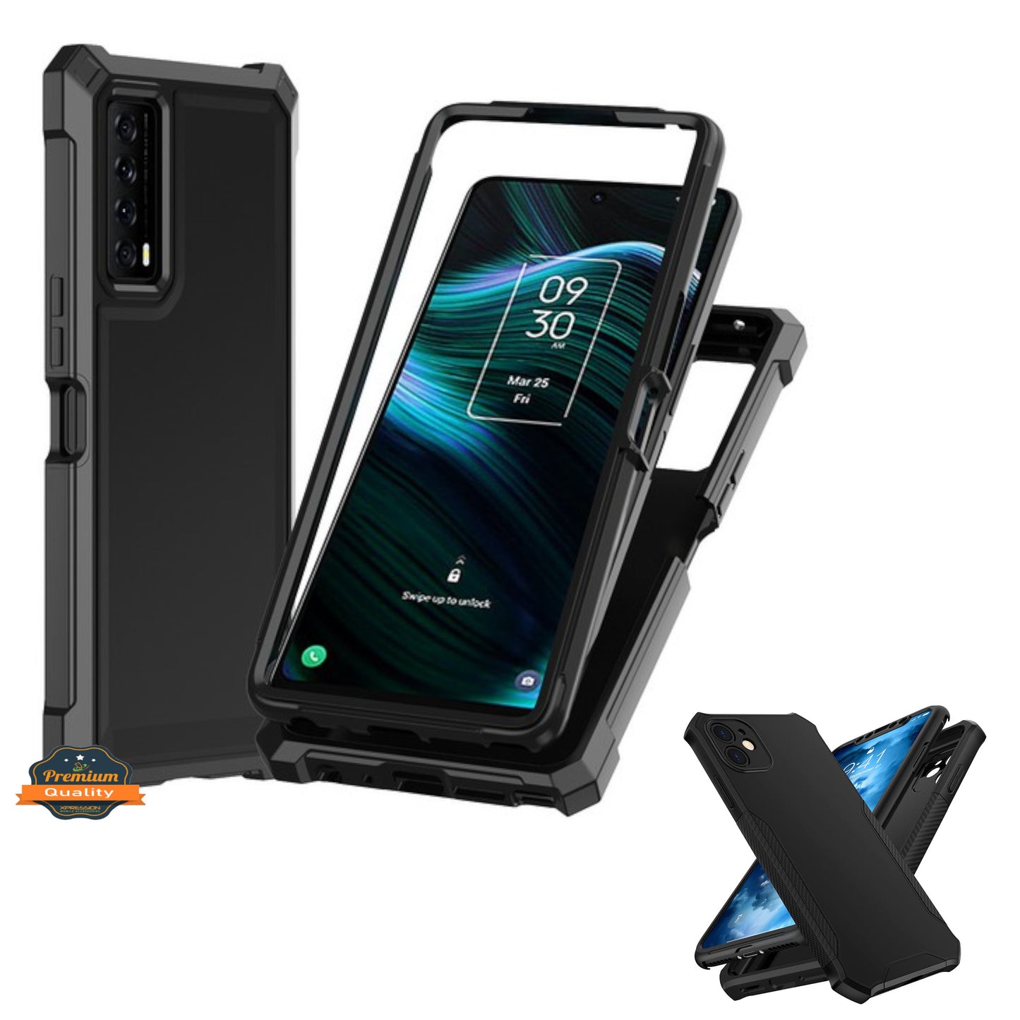 For TCL K32 5G Full-Body Dual Layer Hybrid Case Slim, Drop-Proof TPU Hard PC, Durable Corner Front Bumper Protector Case Cover