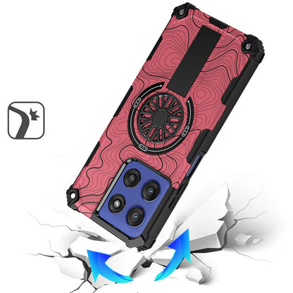 For Motorola Moto G Stylus 5G 2026 /2025 Texture Design Stylish Invisible Kickstand Case, MagSafe Compatible Hybrid Shockproof Cover, Car Mount Friendly Case Cover