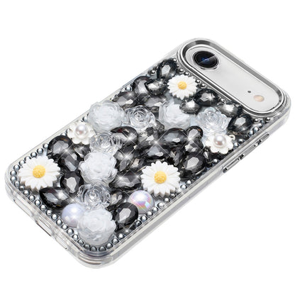 For Apple iPhone 17 Air (6.6") Fashion Daisy Floral Series, Full 3D Bling Crystal Diamonds Sparkling Rhinestone Glitter Hybrid Design Case Cover