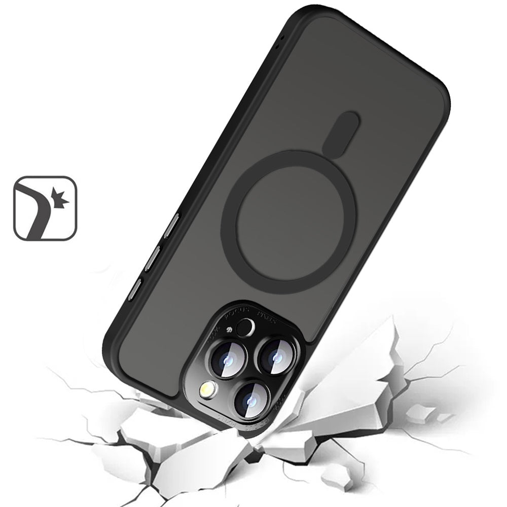 For Apple iPhone 16 Pro (6.3") Complete Protection HQ Hybrid with Metal Tempered Camera Glass, MagSafe Compatible Case Cover