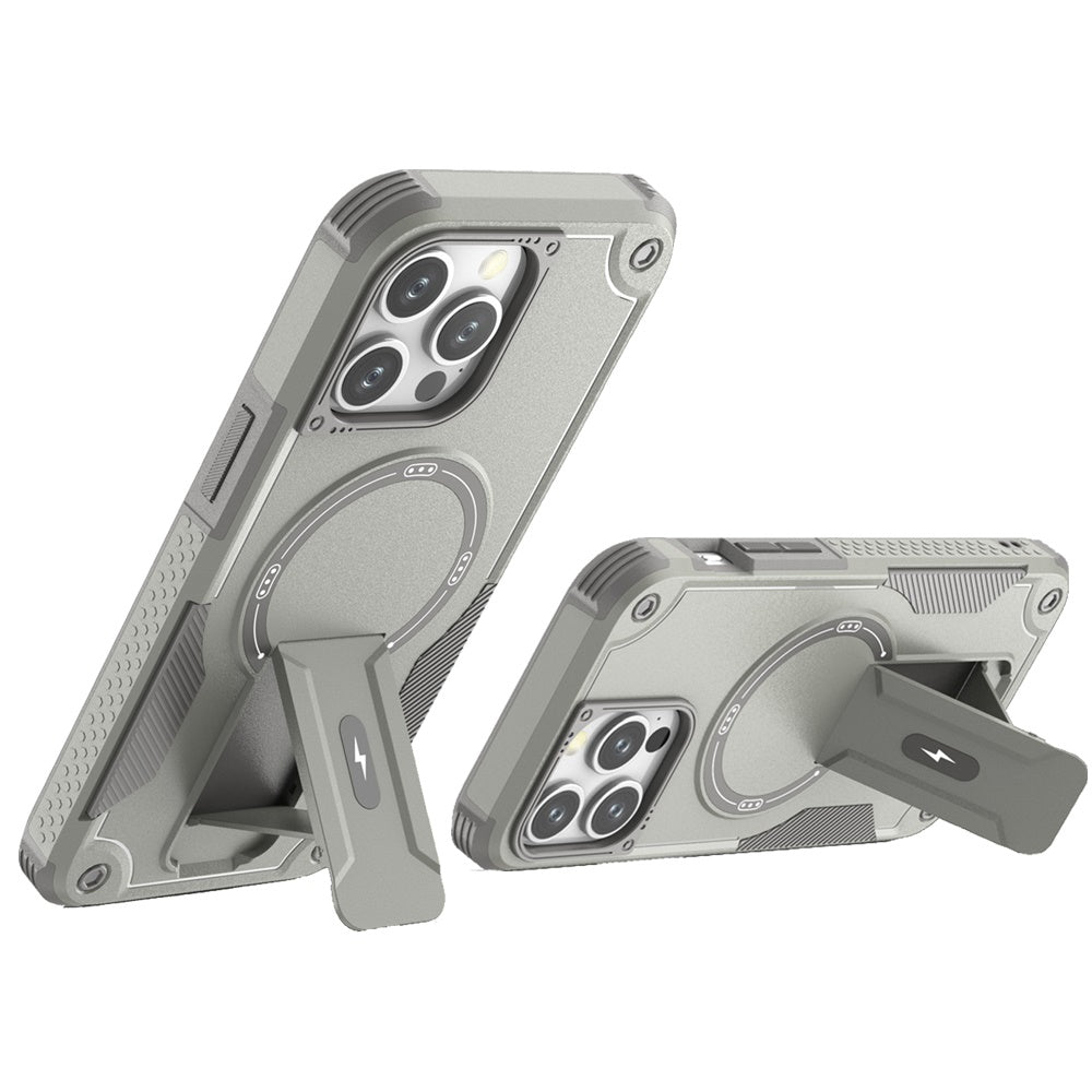 Magnetic Invisible Kickstand Holder with Magsafe, Slim Fit Shockproof Hybrid Military Grade Heavy Duty
