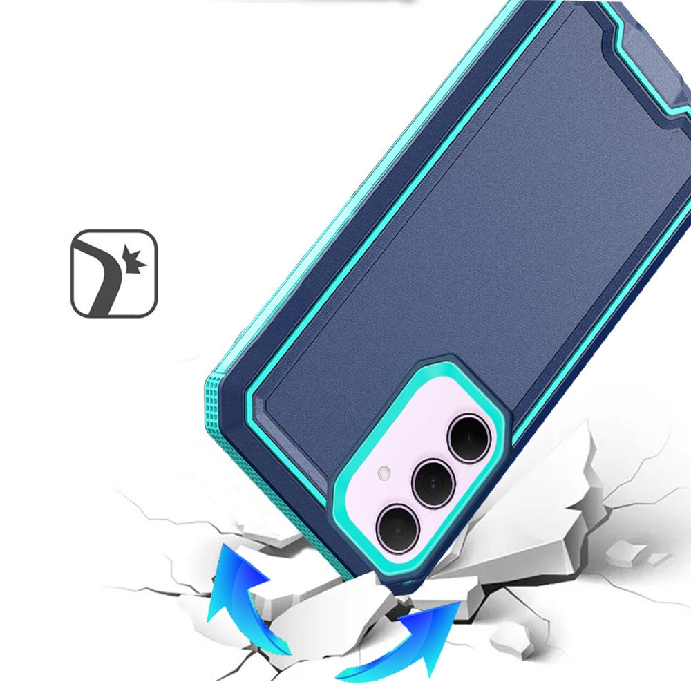 For Samsung Galaxy A35 Premium Fused Hybrid Tough Strong Hard PC TPU Rubber Shockproof Drop Protection Impact Case Cover Blue