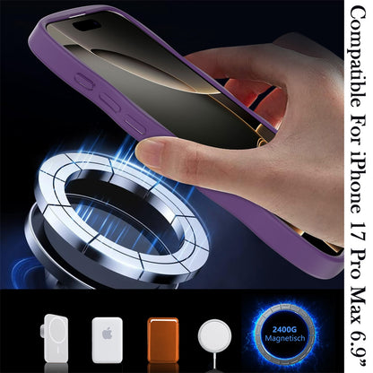 For Apple iPhone 17 Pro Max (6.9") Grip Hand Magnetic Hybrid Case Shockproof Protection Matte Skin Rubber TPU + PC Case Cover