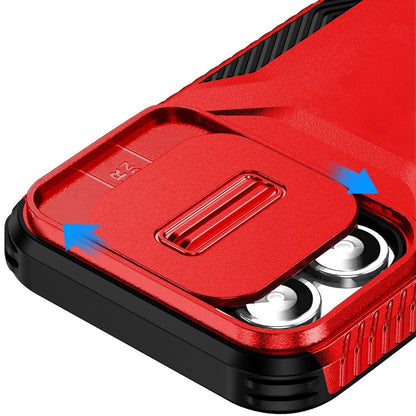 For Apple iPhone 17 (6.3") Slim Fit Shockproof Hybrid with Slide Camera Window Covering, Rugged Tpu Silicone Hard PC Bumper Case Cover