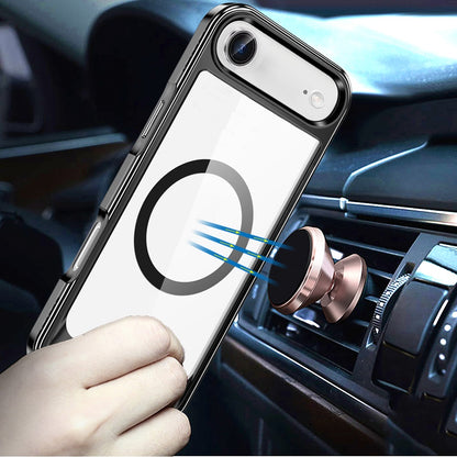 For Apple iPhone 17 AIR Transparent HQ Hybrid Slim, Shockproof, Compatible with MagSafe wireless charging & Military-Grade Case Cover Black