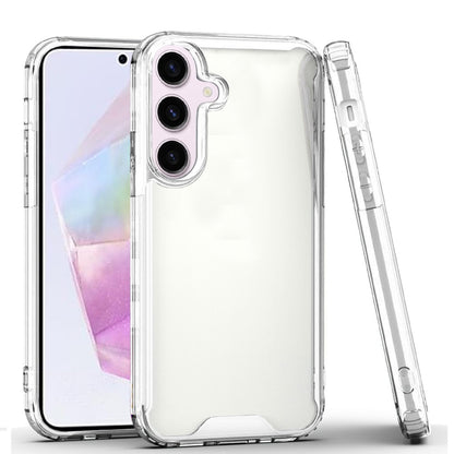 For Samsung Galaxy A36 Clear Colored Shockproof Transparent Hard PC + Rubber TPU Hybrid Bumper Shell Slim Protective Case Cover Clear
