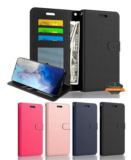 For Apple iPhone 16 (6.1") Wallet PU Leather Pouch with Credit Card Slots ID Money Pocket, Stand & Strap Flip Bookstyle Case Cover