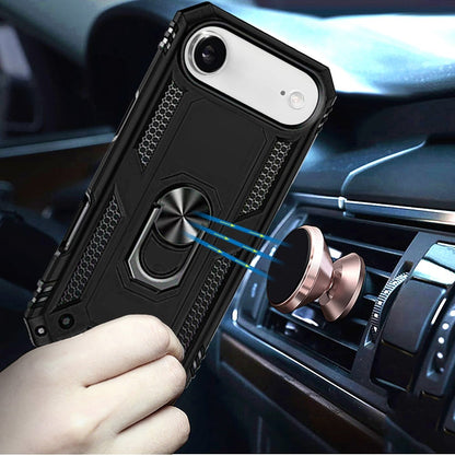 For Apple iPhone 17 Air (6.6") Hybrid Shockproof Durable 360 Degree Rotatable Ring Stand Holder Kickstand Fit Magnetic Car Mount Case Cover