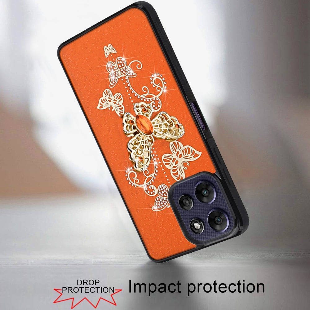 For Motorola Moto G Power 5G 2026 /2025 Diamonds 3D Fashion Bling Sparkly Glitter Ornaments Engraving Hybrid with Ring Stand Case Cover