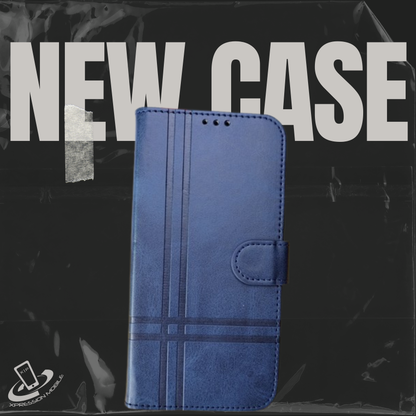 For Samsung Galaxy A17 5G Vegan Lines Leather Wallet Case with Credit Card Slot Pouch Flip, Magnetic Closure folio design Case Cover