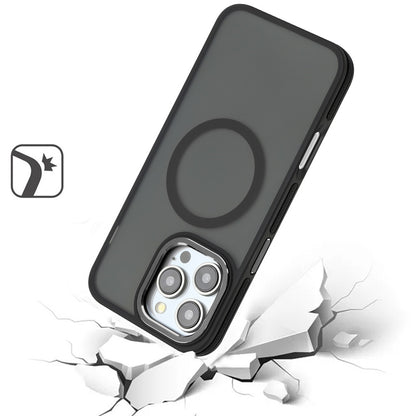 For Apple iPhone 16 Pro Max (6.9") Frosted Translucent Back Hybrid with Magnetic Circle MagSafe Compatible, Military Grade Shockproof Case Cover