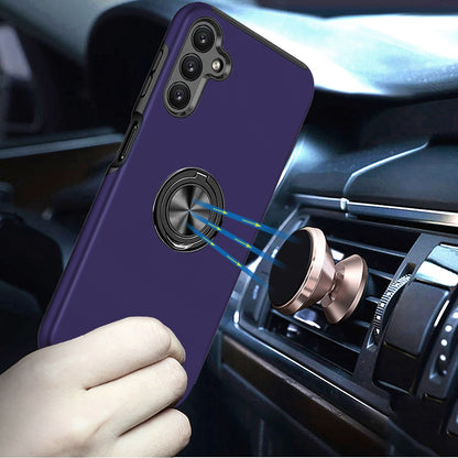 For Samsung Galaxy A17 5G Hybrid 360 Degree Rotatable Metal Invisible Ring Stand Holder Slim Fit Magnetic Car Mount Shockproof Case Cover