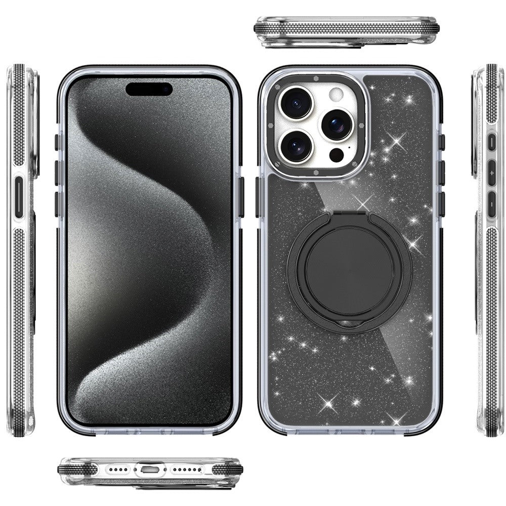 For Samsung Galaxy S26 Ultra Slim Bling Glitter Sparkly Shimmer Hybrid with Magnetic Ring and 360° Rotational Stand [Compatible with Magsafe] Case Cover