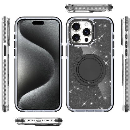 For Samsung Galaxy S26 Ultra Slim Bling Glitter Sparkly Shimmer Hybrid with Magnetic Ring and 360° Rotational Stand [Compatible with Magsafe] Case Cover