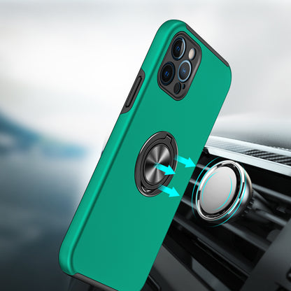 For Apple iPhone SE 3 (2022) SE/8/7 Hybrid 360 Degree Rotatable Metal Invisible Ring Stand Holder Slim Fit Magnetic Car Mount Shockproof Case Cover