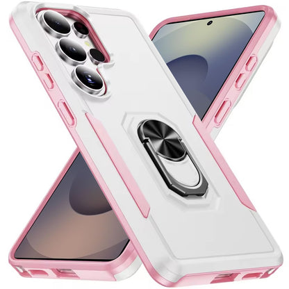 For Samsung Galaxy S26 Ultra Hybrid Rugged Tough 2in1 Drop-Proof Protection Military Grade Armor with Metal Ring Stand Case Cover