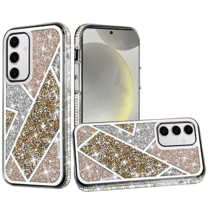 For Samsung Galaxy S25 /S24 Cute Fancy Fashion Glitter Bling Case - Diamond Rhinestone Sparkly Hybrid Rugged TPU Bumper Case Cover