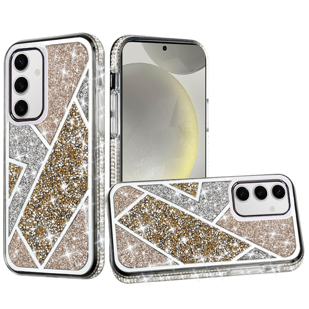 For Samsung Galaxy S25+ /S25 Plus /S24+ Plus Cute Fancy Fashion Glitter Bling Case - Diamond Rhinestone Sparkly Hybrid Rugged TPU Bumper Case Cover
