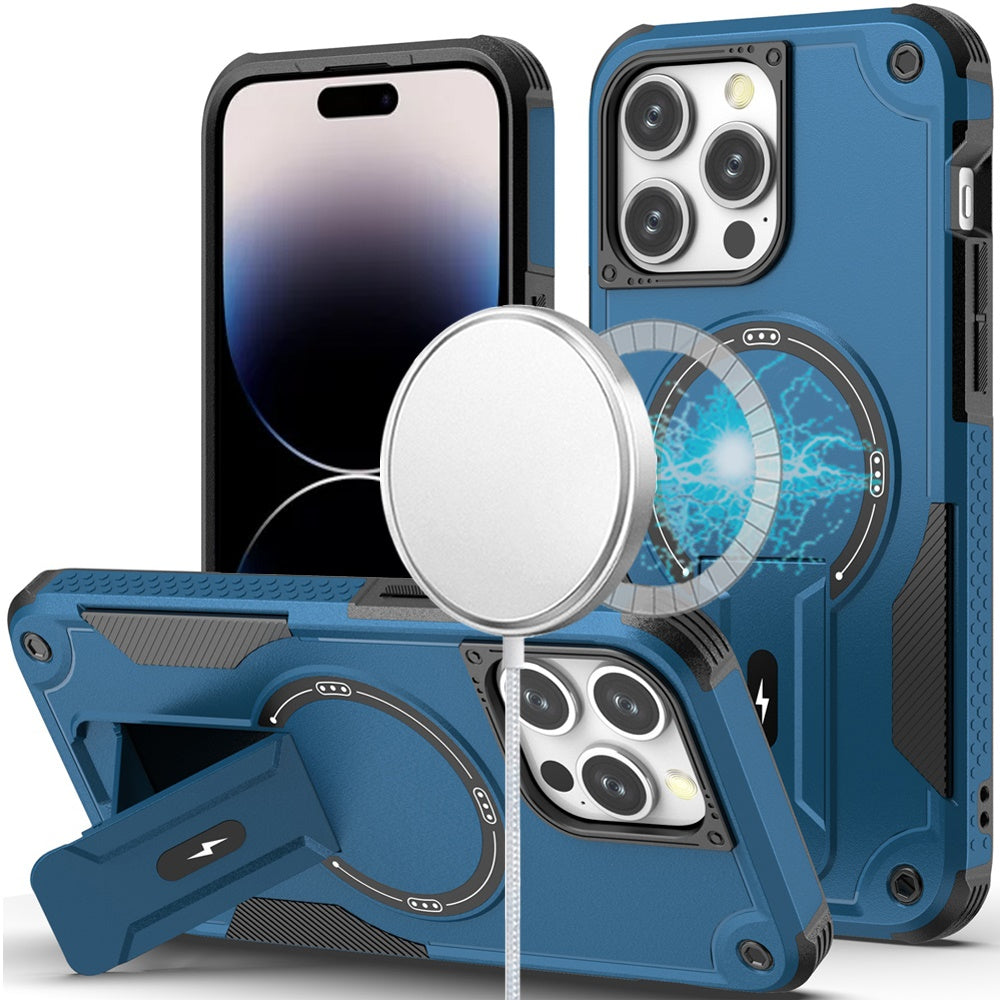 Magnetic Invisible Kickstand Holder with Magsafe, Slim Fit Shockproof Hybrid Military Grade Heavy Duty