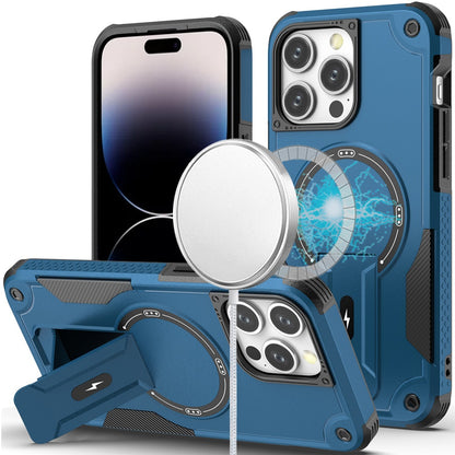 Magnetic Invisible Kickstand Holder with Magsafe, Slim Fit Shockproof Hybrid Military Grade Heavy Duty