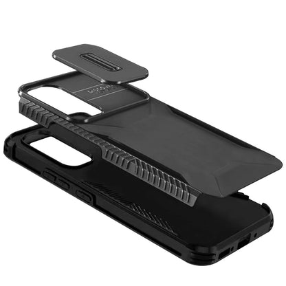 For Samsung Galaxy A37 Slim Fit Shockproof Hybrid with Slide Camera Window Covering, Rugged Tpu Silicone Hard PC Bumper Case Cover
