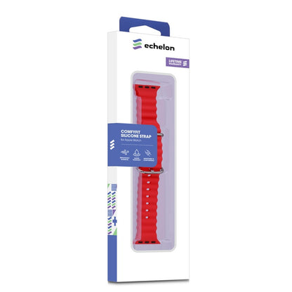 echelon ComfyFit Silicone Strap for Apple Watch Series 9 41mm/Watch Series 10 42mm / Watch SE (2022) 40mm - Red, Apple Watch Accessories