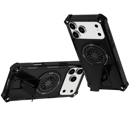 For Apple iPhone 17 AIR Texture Design Invisible Kickstand Case, MagSafe Compatible Hybrid Shockproof Cover, Car Mount Friendly Case Cover