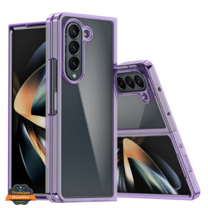 For Samsung Galaxy Z Fold 7 Slim Hybrid Clear Hard PC + Rubber TPU Acrylic Back Bumper Shockproof Thin Protective Case Cover
