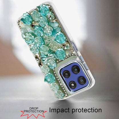 For Motorola Moto G Stylus 5G 2026 /2025 Muti-Color Floral Fashion Bling Crystal 3D Full Diamonds Stones Sparkle Rhinestone Glitter Hybrid Case Cover