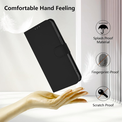 For Samsung Galaxy A17 5G Vegan Lines Leather Wallet Case with Credit Card Slot Pouch Flip, Magnetic Closure folio design Case Cover