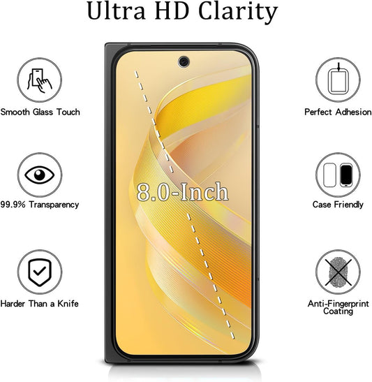 For Google Pixel 10 Pro Fold Tempered Glass Screen Protector [Full Coverage] Curved Black Edged 9H Hardness Glass Screen Protector Protector Clear Black