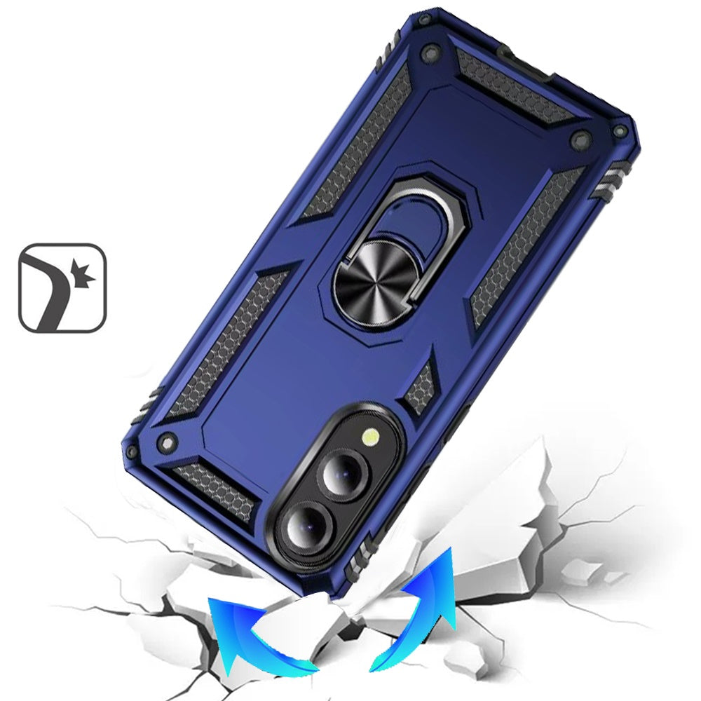 For Samsung Galaxy S25 Edge Hybrid Shockproof Durable 360 Degree Rotatable Ring Stand Holder Kickstand Fit Magnetic Car Mount Case Cover