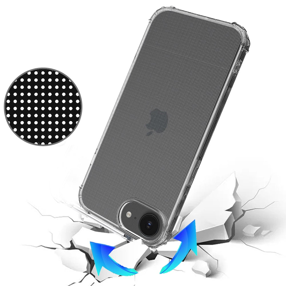 For Apple iPhone 17E /16E Hybrid Transparent Thick TPU Rubber Silicone 4 Corners Gel Shockproof Protective Slim Back Case Cover Clear