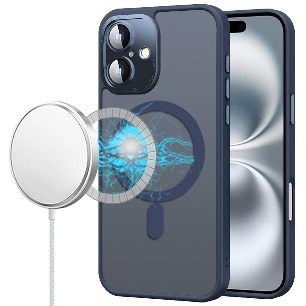 For Apple iPhone 16 (6.1") Complete Protection HQ Hybrid with Metal Tempered Camera Glass, MagSafe Compatible Case Cover
