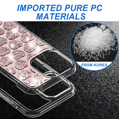 For Apple iPhone 17 Pro Max Sparkly 3D Design Diamond Shockproof Protective Bling Glitter Rhinestone Hybrid Skin PC & TPU Case Cover