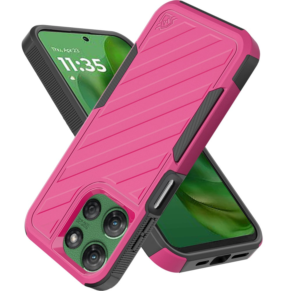 For Motorola Moto G Power 5G 2025 Hybrid lined shockproof dual layer Rugged 2in1 Hard PC & Silicone TPU Non Slip Textured Tough Armor Case Cover