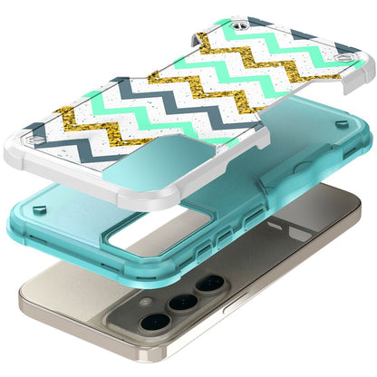 For Samsung Galaxy A35 Exquisite Design Hybrid Shock Protection Durable Grip Stylish Finish Hard PC Armor Case Cover ZigZag