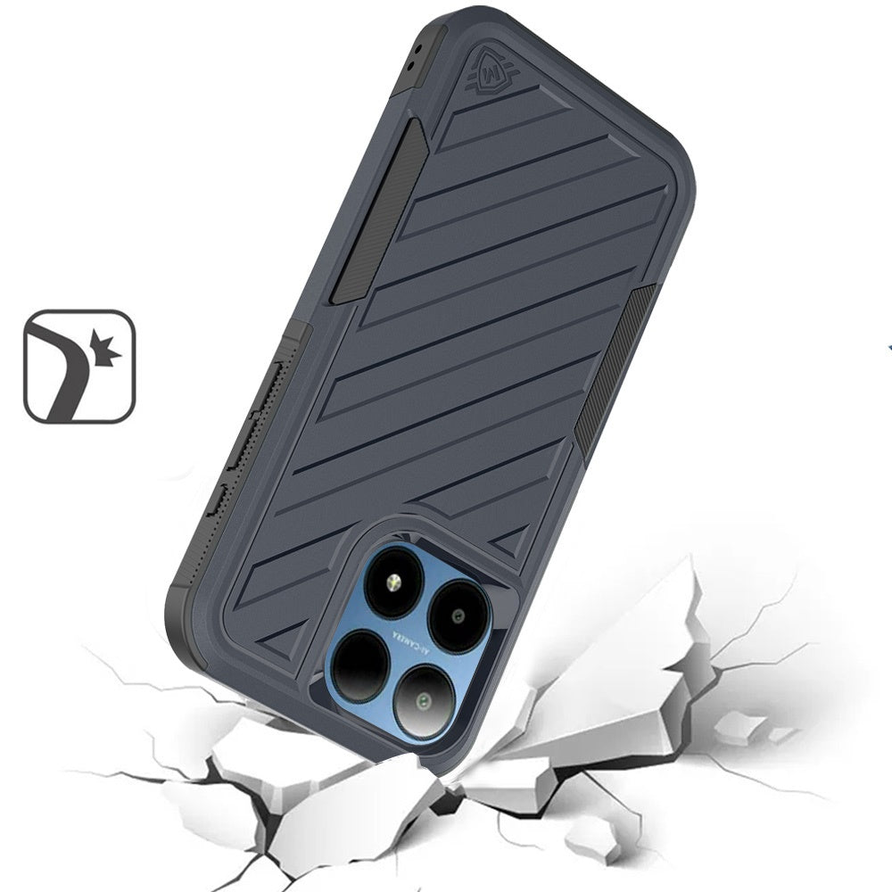 For Boost Mobile Summit 5G Hybrid lined shockproof dual layer Rugged 2in1 Hard PC & Silicone TPU Non Slip Textured Tough Armor Case Cover