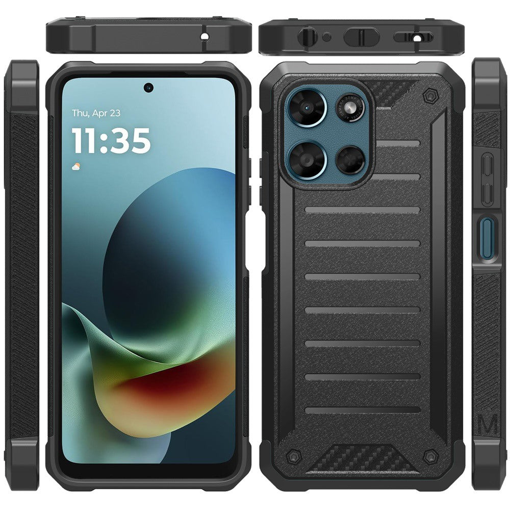 For Motorola Moto G Play 5G 2026 Tough Lined Design Hybrid Shockproof Protective Rugged TPU Hard PC with Durable Grip Case Cover