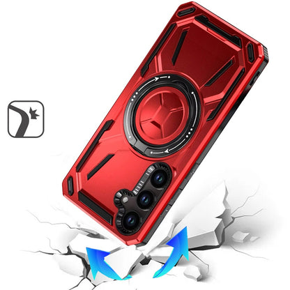 For Samsung Galaxy A37 Hybrid Magnetic Ring and 360° Rotational Kickstand with MagSafe Compatible, Military Grade Drop Protection Case Cover