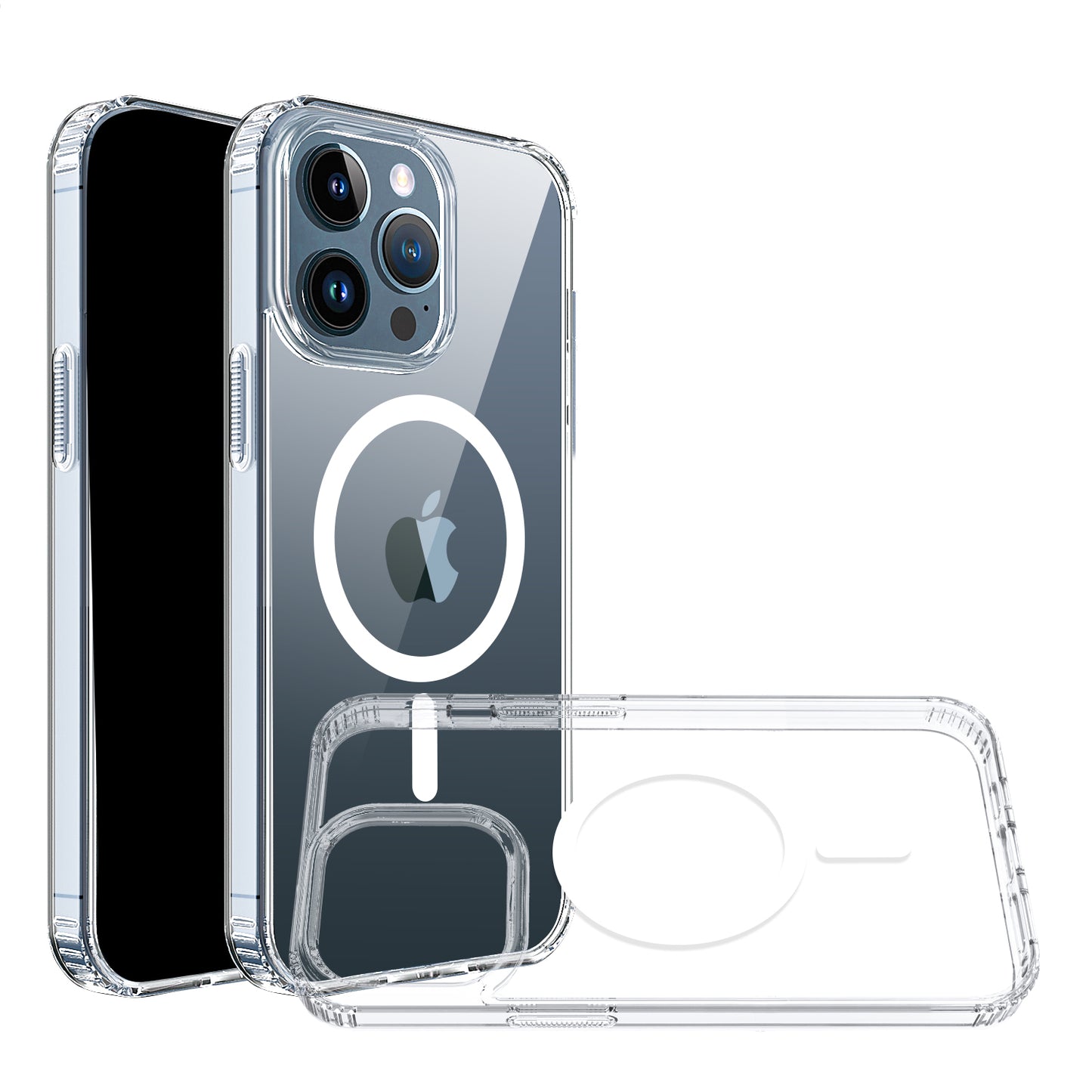 For Apple iPhone 17 Pro Max Classic Hybrid True Transparent Magnetic Circle - Shockproof Hybrid Clear Bumper, Compatible with MagSafe Case Cover Clear